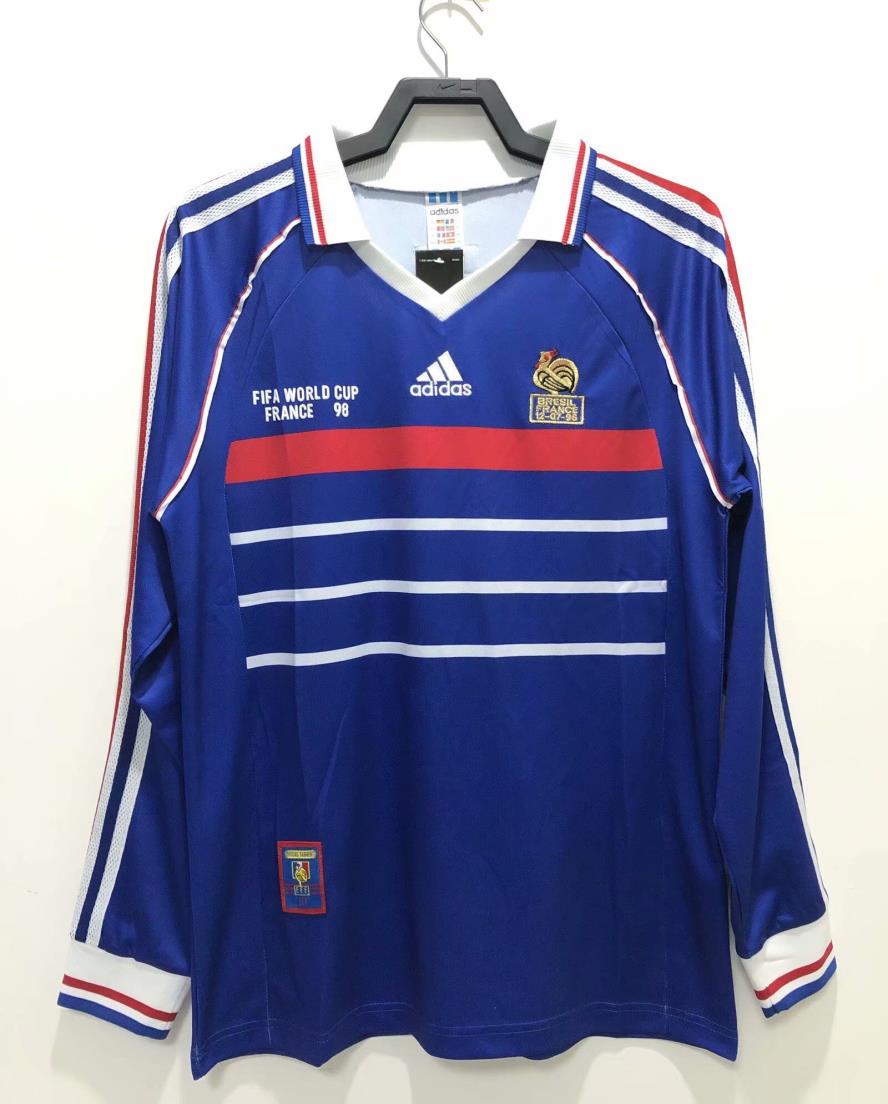 AAA Quality France 1998 Home World Cup Long Soccer Jersey